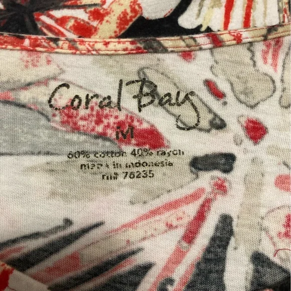 Coral Bay floral blouse size M - Picture 4 of 5